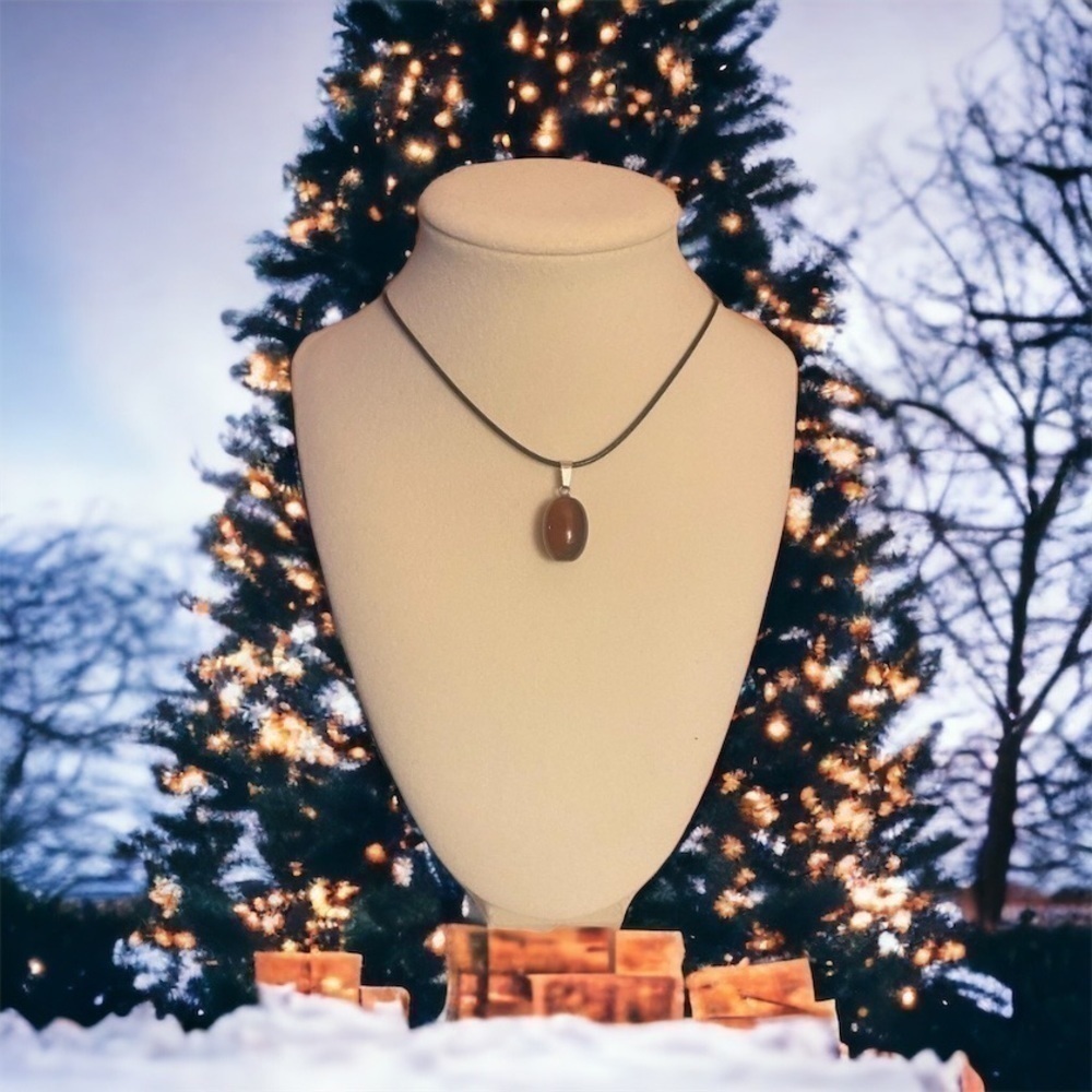 OVAL tiger eye Charm with 18in Leather cord chain necklace (new)